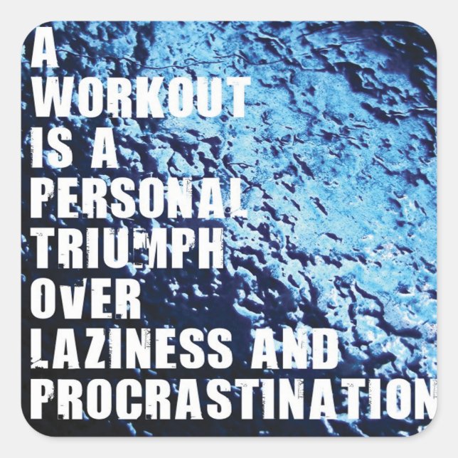 Adesivo Quadrado Vinheta de ginástica Motivacional (Frente)