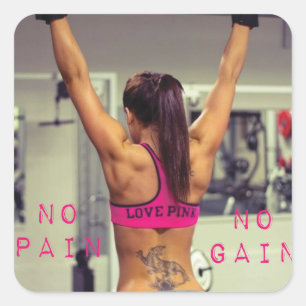 Adesivo Quadrado Vinheta de ginástica Motivacional
