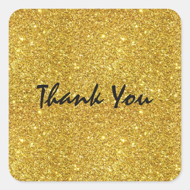 Adesivo Quadrado Vinheta de Grupo de Frente Glitter Dourada (Frente)