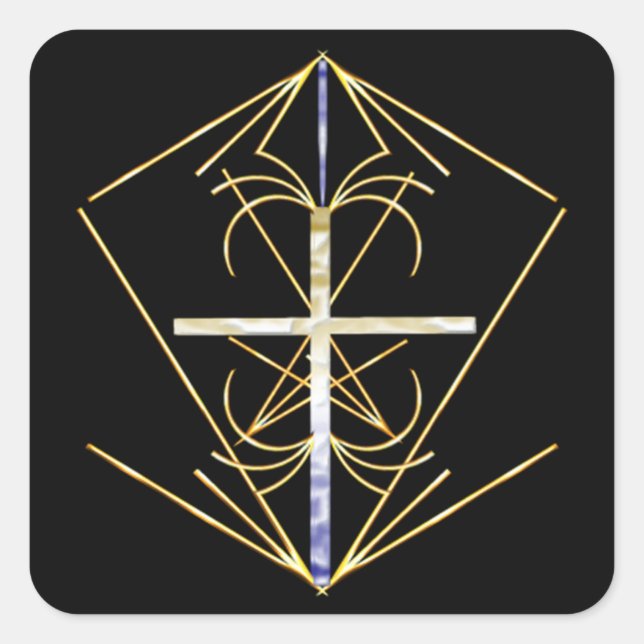 Adesivo Quadrado Vinheta de iluminação divina (Frente)