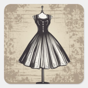 Adesivo Quadrado Vinheta de Ilustração LBD Mocional