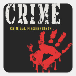Adesivo Quadrado Vinheta de impressões digitais criminais