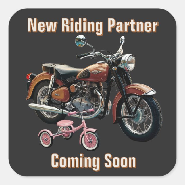 Adesivo Quadrado Vinheta de lançamento do bebê (Frente)