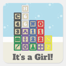 Adesivo Quadrado Vinheta de lançamento do Future Chemist's Blocks