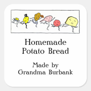 Adesivo Quadrado Vinheta de latência ou panificação personalizada d