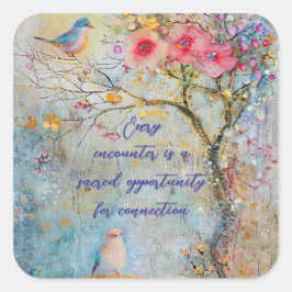 Adesivo Quadrado Vinheta de ligação natural