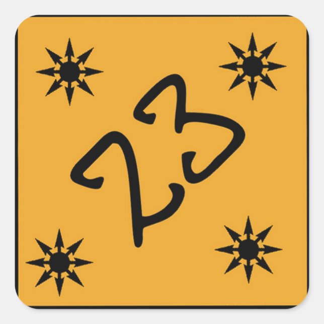 Adesivo Quadrado vinheta de logotipo AIN23 (Frente)