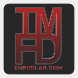 Adesivo Quadrado Vinheta de logotipo antigo TMFD