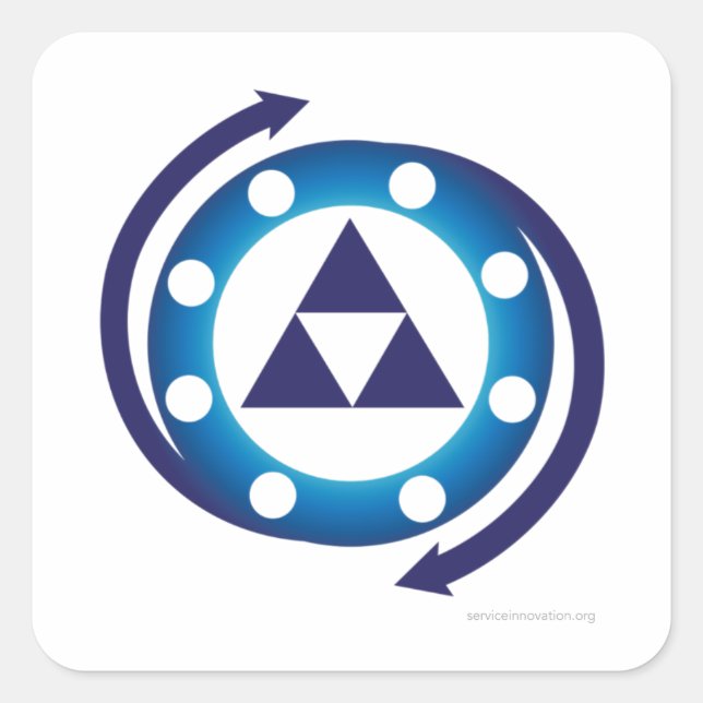 Adesivo Quadrado Vinheta de loop duplo do KCS (Frente)