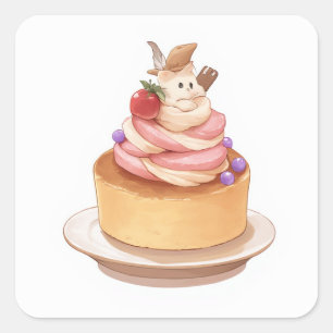 Adesivo Quadrado Vinheta de Lover Whimsical