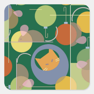 Adesivo Quadrado Vinheta de Médio de Natal