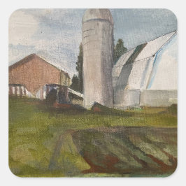 Adesivo Quadrado Vinheta de mercado do agricultor