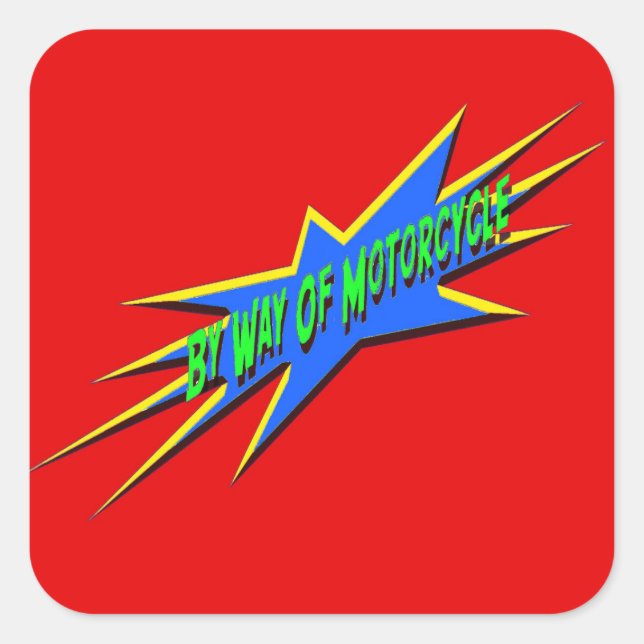 Adesivo Quadrado vinheta de motocicleta 4 (Frente)