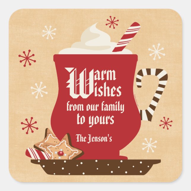 Adesivo Quadrado Vinheta de Mug Holiday (Frente)