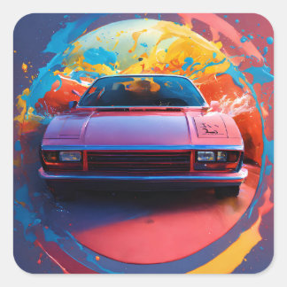 Adesivo Quadrado Vinheta de Na moda de Multicolores