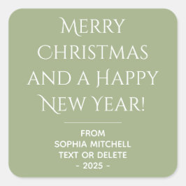 Adesivo Quadrado Vinheta de Natal de Sage Tranquilo de Elegância Mu