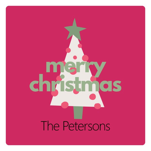 Adesivo Quadrado Vinheta de Natal Personalizada Colorida Moderna (Criador carregado)