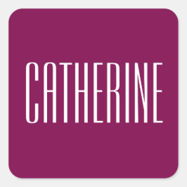 Adesivo Quadrado Vinheta de nome roxo