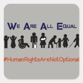 Adesivo Quadrado Vinheta de Protesto contra a Igualdade de Direitos