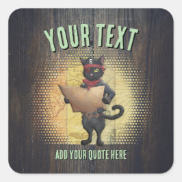 Adesivo Quadrado Vinheta de Quest Square Sunset do gatinho Buccanee