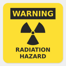 Adesivo Quadrado Vinheta de risco de radiação