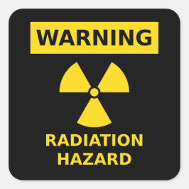 Adesivo Quadrado Vinheta de risco de radiação