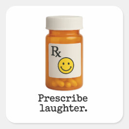 Adesivo Quadrado Vinheta de riso prescrita