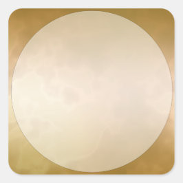 Adesivo Quadrado Vinheta de Rótulo de Marble Dourado Quadrado Peque