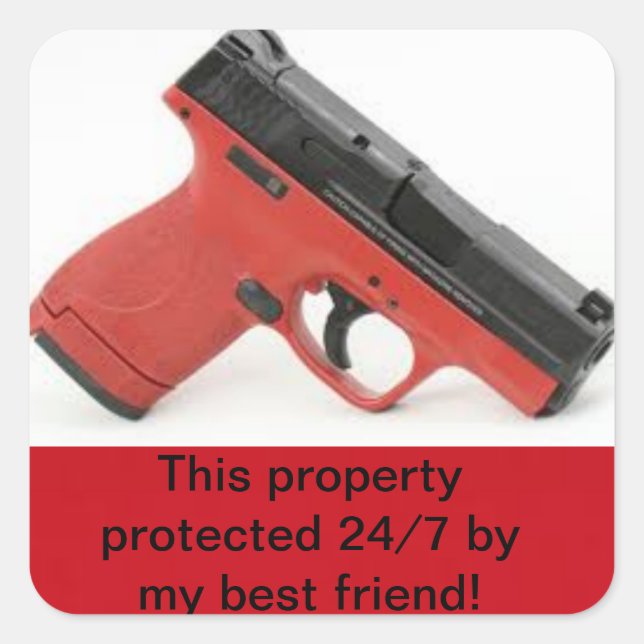 Adesivo Quadrado Vinheta de segurança doméstica (Frente)