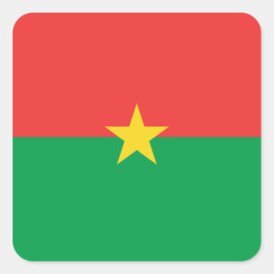 Adesivo Quadrado Vinheta de Sinalizador Burkina Faso