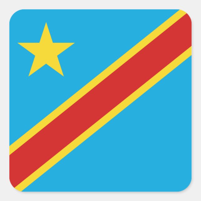 Adesivo Quadrado Vinheta de Sinalizador Congo-Kinshasa (Frente)