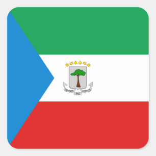 Adesivo Quadrado Vinheta de Sinalizador da Guiné Equatorial