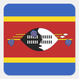 Adesivo Quadrado Vinheta de Sinalizador Eswatini