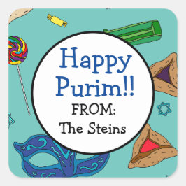 Adesivo Quadrado Vinheta de Teal Square de Manot Shaloch Personaliz