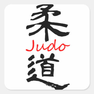 Adesivo Quadrado Vinheta de texto chinês Judo kanji