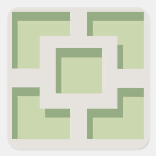 Adesivo Quadrado Vinheta de Trellis Verde Retroativa