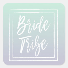 Adesivo Quadrado Vinheta de Tribo de Mint Bride