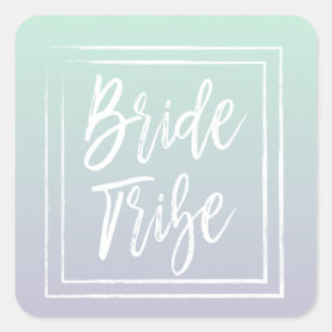 Adesivo Quadrado Vinheta de Tribo de Mint Bride