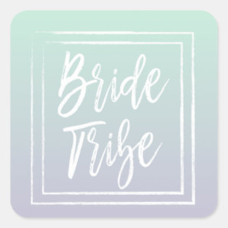 Adesivo Quadrado Vinheta de Tribo de Mint Bride