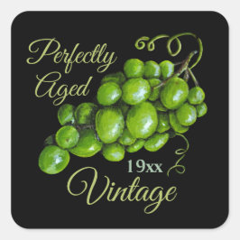 Adesivo Quadrado Vinheta de Uvas