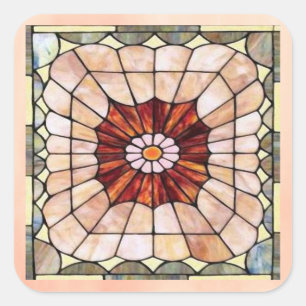 Adesivo Quadrado Vinheta de Vidro 2 Arte Deco