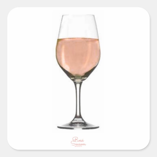 Adesivo Quadrado Vinheta de vinho Rosé (Frente)