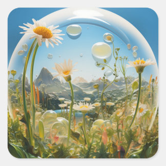 Adesivo Quadrado Vinheta Design da ventoinha