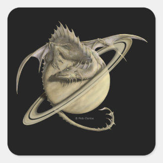 Adesivo Quadrado Vinheta do Dragão Saturno