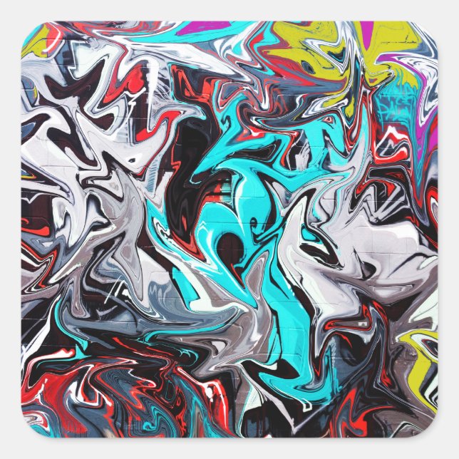 Adesivo Quadrado vinheta do grafite (Frente)