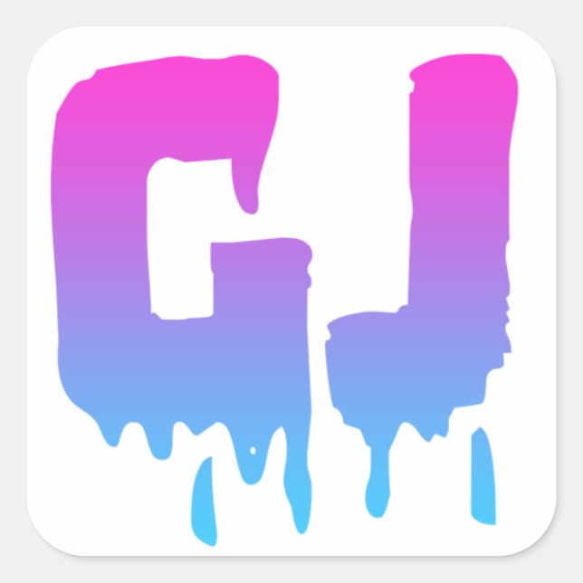 Adesivo Quadrado Vinheta do logo Girly Juice (Frente)