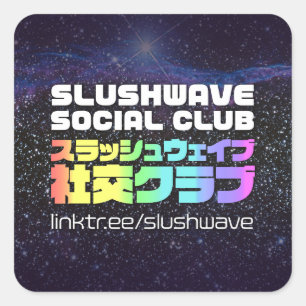 Adesivo Quadrado Vinheta do logotipo do Clube Social Slushwave
