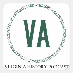 Adesivo Quadrado Vinheta do logotipo Podcast do Virginia History