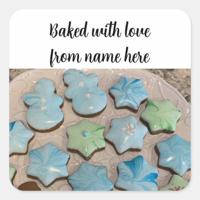 Adesivo Quadrado Vinheta do Pacote de Bolachas para o Açúcar de Nat (Frente)