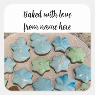 Adesivo Quadrado Vinheta do Pacote de Bolachas para o Açúcar de Nat